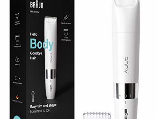 Braun Body Mini Afeitadora Corporal Unix, Depiladora Corporal para Mujer y Hombre con Peine de Recorte, Depilación de Precisión para Ingles, Axilas, Pecho, Uso en Seco y en Mojado, BS1000, Blanco