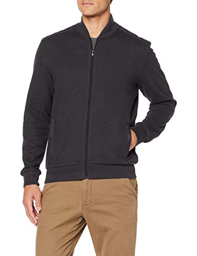 BRAX Style Serge College Rib Brushed Stehkragen Suter crdigan, Gris, M para Hombre