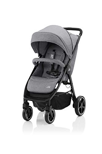BRITAX RÖMER Carrito Bebe B-AGILE M Compacto y Plegable con una Mano Niños de 0 a 22 kg desde el Nacimiento hasta los 4 Años, Elephant Grey