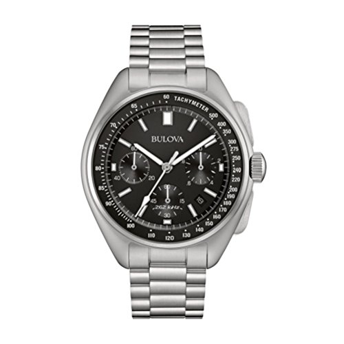 Bulova Piloto Lunar 96B258 - Reloj de Pulsera de diseño para Hombre - Función de cronógrafo - Acero Inoxidable - Esfera Negra
