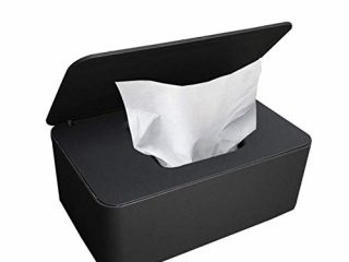 Caja para Toallitas Húmedas, Dispensador de toallitas de pañal Caja, Caja de Servilletas, Bebé Caso Titular Caja, Pañales de Bebé Mojado Tejido Caja (Negro)