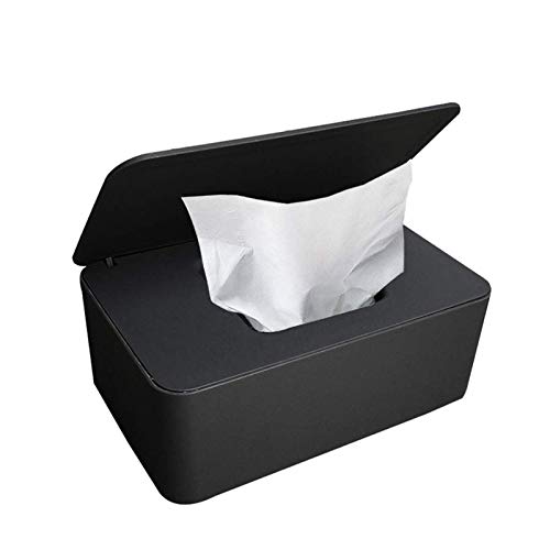 Caja para Toallitas Húmedas, Dispensador de toallitas de pañal Caja, Caja de Servilletas, Bebé Caso Titular Caja, Pañales de Bebé Mojado Tejido Caja (Negro)