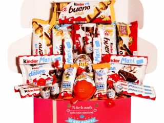 Caja regalo de chocolates I Regalo original para cumpleaños niños pareja: Kinder Bueno Chocolate y Blanco, Happy Hippo, Kinder Maxi, Delice, Choco Bons, Kinder Joy I Caja Kinder Regalo día del padre