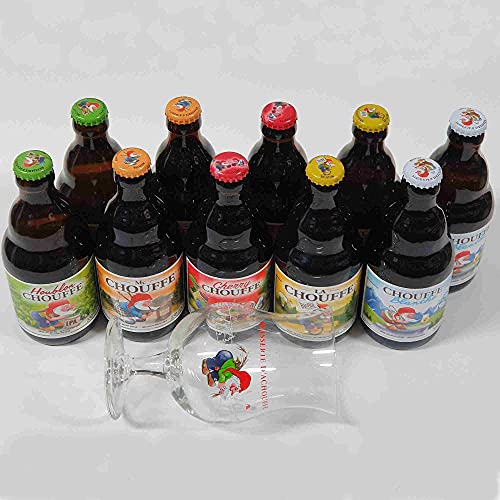 Caja Selección 10 Cervezas Chouffe de 5 tipos y Copa Original