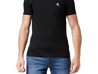 Calvin Klein CK Essential Slim tee Camiseta, Negro, L para Hombre