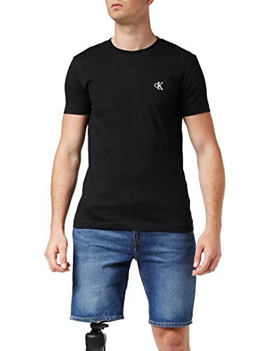 Calvin Klein CK Essential Slim tee Camiseta, Negro, L para Hombre