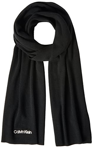 Calvin Klein Essential Knit Scarf 30X180 Pañuelo Esencial de Punto de 30 x 180 cm, CK Black, Talla única para Mujer