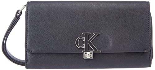 Calvin Klein Jeans Minimal Monogram Fold w/Wristlet, Accesorio de Viaje-Billetera Plegable Triple para Mujer, Schwarz, Talla única