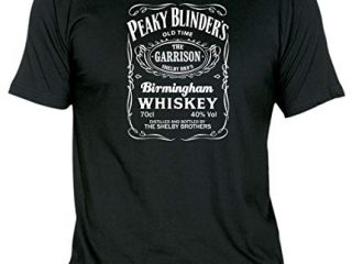 Camisetas EGB Camiseta Adulto/niño Whiskey Peaky Blinders ochenteras 80´s Retro (Negro, L)