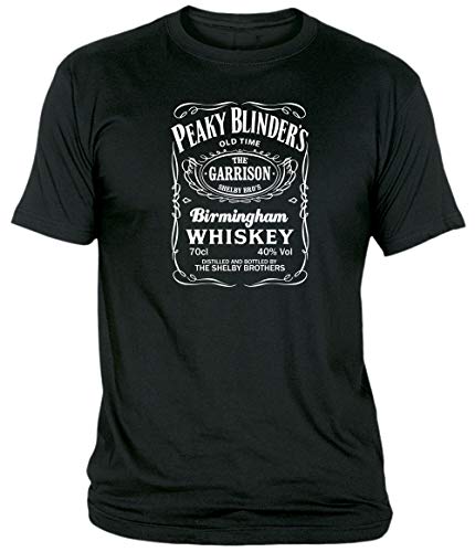 Camisetas EGB Camiseta Adulto/niño Whiskey Peaky Blinders ochenteras 80´s Retro (Negro, L)