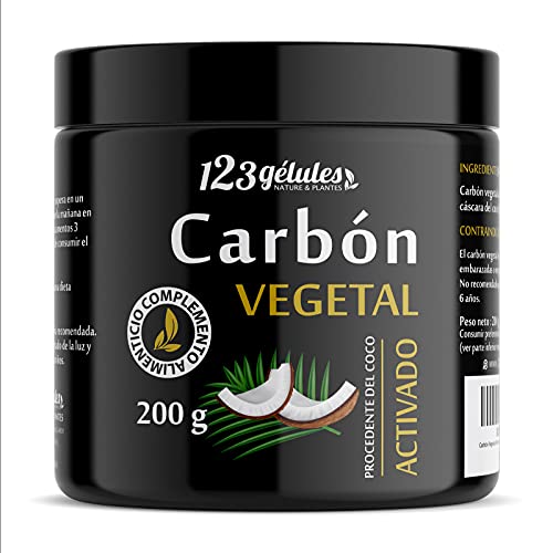 Carbón Vegetal Activado procedente del coco polvo 200 g