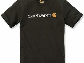 Carhartt Core Logo Workwear Short-Sleeve T-Shirt Camiseta, Peat, L para Hombre