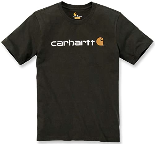Carhartt Core Logo Workwear Short-Sleeve T-Shirt Camiseta, Peat, L para Hombre
