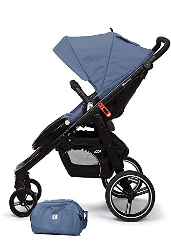 Casualplay Loop - Silla de paseo con chasis negro, color lapis lazuli (azul)