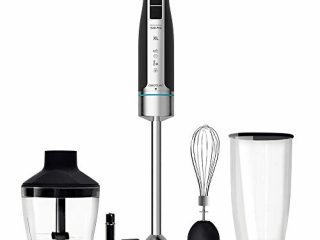 Cecotec Batidora de Mano PowerGear 1500 XL Pro. 1500 W, 21 Velocidades + Turbo, Acero/Silicona, Pie XL, Cuchilla de 4 hojas, Recubrimiento Titanio, Engranaje de Metal, Incluye Accesorios