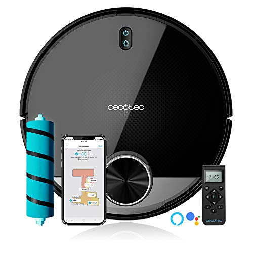 Cecotec Robot Aspirador Conga Serie 3790. Tecnología láser, friega, aspira y Barre a la Vez. Negro