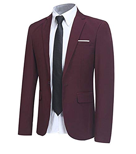 Chaqueta Casual para Hombre Slim Fit Chaquetas de Traje Formal de Negocios Un botón de un Solo Pecho Chaqueta de Esmoquin Chaqueta Elegante