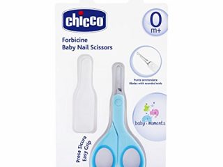 Chicco - Tijeras de bebé con borde de seguridad, color azul
