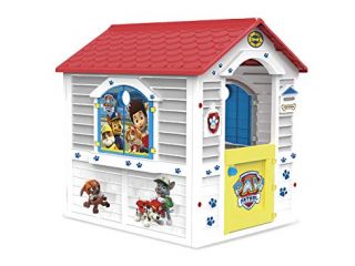 Chicos - Patrulla Canina Casita infantil de exterior, color blanca con tejado rojo (La Fábrica de Juguetes 89526)