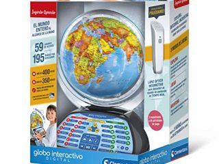 Clementoni - Exploramundo digital, globo terráqueo bola del mundo interactiva infantil, desde 7 años, juguete en español (55387)