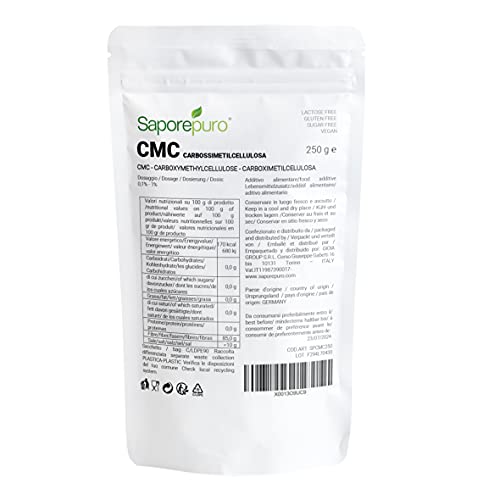 CMC - CARBOXYMETHYLCELLULOSE - para helados, decoración y pastas - Óptimo estabilizador – 250 GR