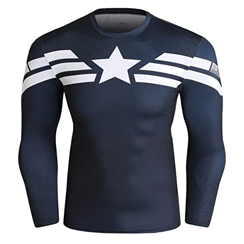 Cody Lundin Superhero, Camisas Ajustadas de Manga Larga para Hombre, Camisetas de Deporte, Camisetas de Deporte para Hombres (Color-b, XL)