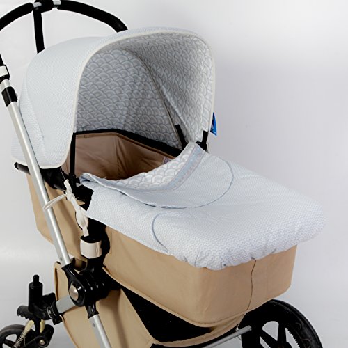 Colcha Capazo + Capota Bugaboo - Danielstore .Serie Ondas. Color azul (17045-16405)