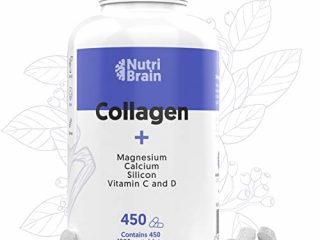 Colágeno Hidrolizado con Magnesio | Bote XXL, 450 Cápsulas (6 meses) | Potenciado con Calcio y Vitamina C para Piel, Articulaciones, Pelo, Músculos, Sistema Inmunológico y más Energía