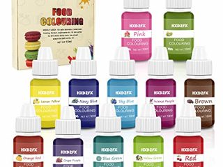 Colorante alimentario 12*10ml, Colorante Alimentario Alta Concentración Liquid Set para Colorear los Bebidas Pasteles Galletas Macaron Fondant