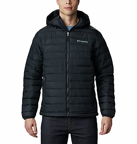 Columbia Powder Lite Hooded , Chaqueta Hombre, Negro (BLACK), M