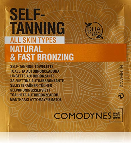 Comodynes Toallitas Autobronceadoras Natural, para Todo Tipo de Pieles, Dha 100% Natural, 8 Unidades