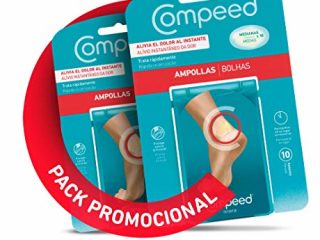 COMPEED Ampollas Medianas, 10 Apósitos Hidrocoloides - Pack de 2 (total 20), Tratamiento de Pies, Cura rápidamente, Tamaño del apósito 4,2 x 6,8 centímetros