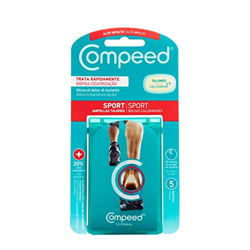 COMPEED Extreme, Ampollas Medianas Con 20% Más Almohadillado, 5 Apósitos Hidrocoloides - Tratamiento de Pies, Cura rápidamente, Tamaño del apósito 4,2 x 6,8 centímetros