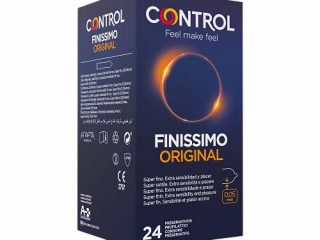 Control Finissimo - Caja de condones muy finos, gama sensibilidad, lubricados, ajuste perfecto, sexo seguro, 24 unidades (pack ahorro)
