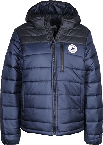 Converse Core Poly Fill Jacket Chaqueta, Azul Dark Obsidian Black 424, L para Hombre