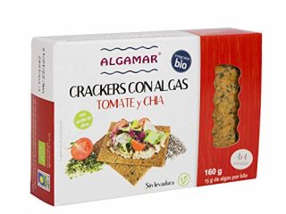 Crackers Integrales con Algas, Espelta, Tomate, Arroz y Chía. 160 GR ECO BIO