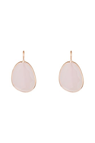 Córdoba Jewels | Pendientes en plata de ley 925 bañados en oro rosa con piedra semipreciosa. Diseño Luxury Mini Gota Rosa de Francia Rose Gold