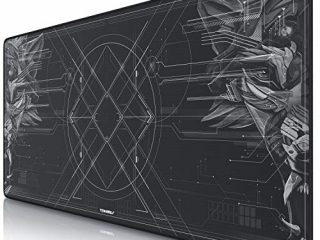 CSL – XXL Speed Gaming Alfombrilla de ratón Titanwolf 900 x 400 mm – XXL Mousepad – Base de Mesa Grande – Mejora la precisión y la Velocidad