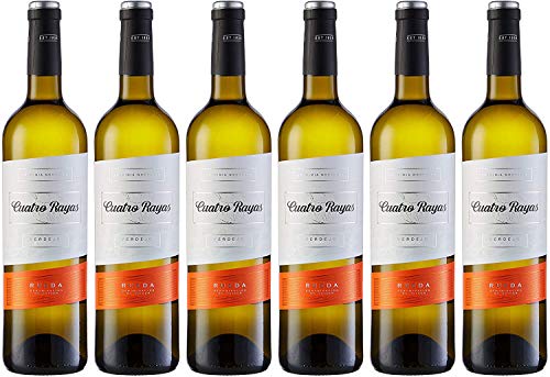 Cuatro Rayas Vino Blanco Verdejo Vendimia Nocturna D.O. Rueda - 6 Botellas de 750 ml (Total 4.5 L)