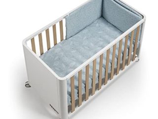 Cuna COLECHO COTINFANT DOCO Sleeping STYLE 4 en 1, 60 * 120 con textil y colchón - NATURA VERDE AGUA