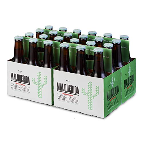 Damm Malquerida - Cerveza Roja Fresca, Caja de 24 Botellas 25cl Cerveza Afrutada, Cocina latina, Receta de Albert Y Ferran Adrià, en Botellín, Original, Muy Refrescante