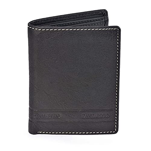 Daviletto Cartera Tarjetero para Hombre en Piel Natural Negro 4232