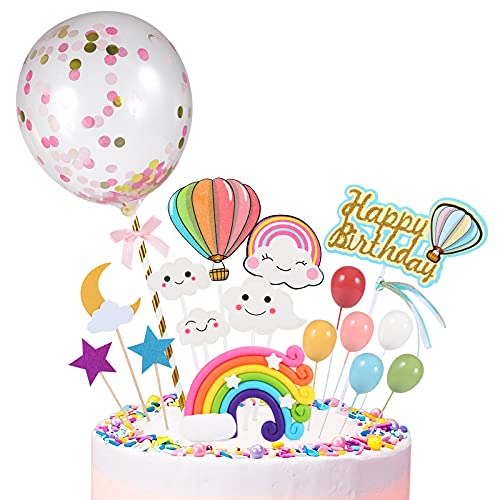 Decoracion Tartas Cumpleaños Accesorios, Topper Tarta Cumpleaños, Cake Topper, Decoración Tarta, Decoracion Para Tartas Infantiles para Tartas De Chuches, Feliz Cumpleaños Tarta