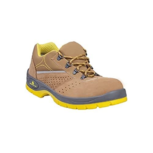 Delta Plus RIMI3SPBE42 - Zapatos de piel de ante para motorista, talla 42, color beige y amarillo