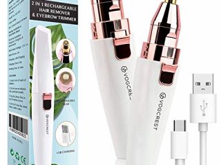 Depiladora Facial Mujer Perfilador de Cejas y Removedor Vello Facial, Depiladora Mujer 2 en 1 Rasuradora Mujer para Cejas y Removedor de Vellos Sin Dolor Cejas Labios Nariz Cuerpo