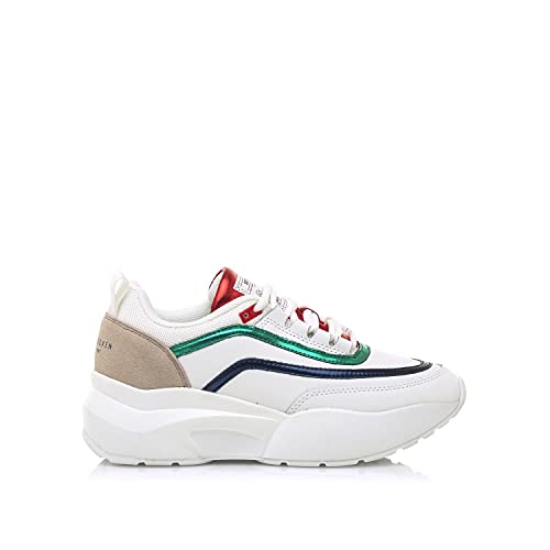 Deportivas Mujer SixtySeven | Deportivas Kenai 80027 | SixtySeven Mujer | De Piel, con Interior sintético y Punta Redonda | Deportivas Sport | Cierre con Cordones | 41350 | Blanco-Verde | 39