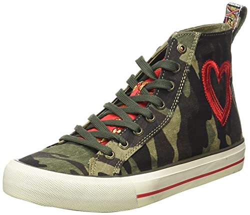 Desigual Shoes_Beta_Militar, Zapatillas Mujer, Verde, 41 EU