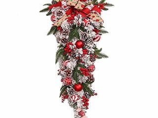DONGXIAN Ajuste para la Navidad Swag Creativo Artificial Artificial Encantador de lágrimas Decoración de la decoración Fit para el hogar Ornamentos de Navidad Adornos Fotografía Precios Festival Decor