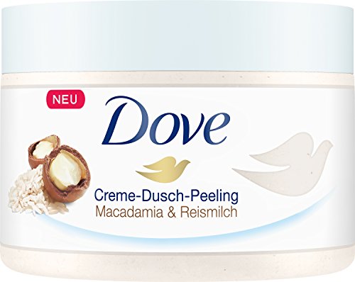 Dove Exfoliante Exfoliante de Ducha con Macadamia y Leche de Arroz 225 ml