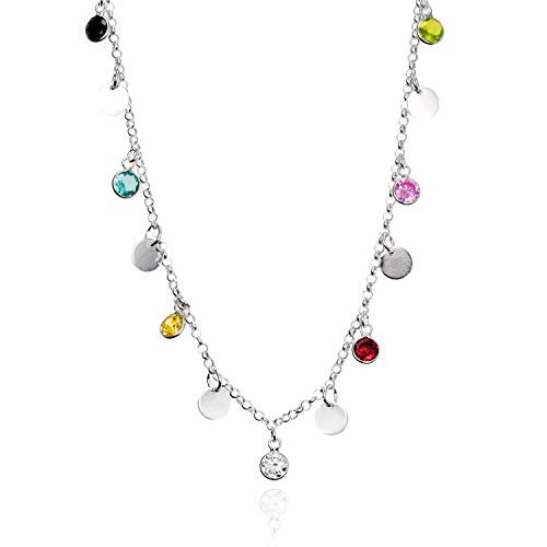 EMPATHY JEWELS Gargantillas de Plata con Circonitas - Collar Mujer Plata de Ley – Gargantilla Mujer Plata con Cadena de Plata de Ley Mujer - Gargantillas Mujer - Dia de La Madre Regalos Original